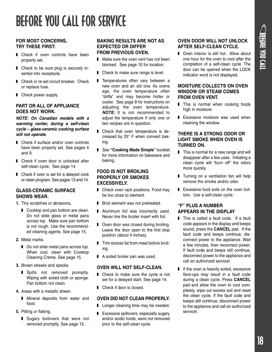 Before you call for service | Maytag T2 User Manual | Page 19 / 64