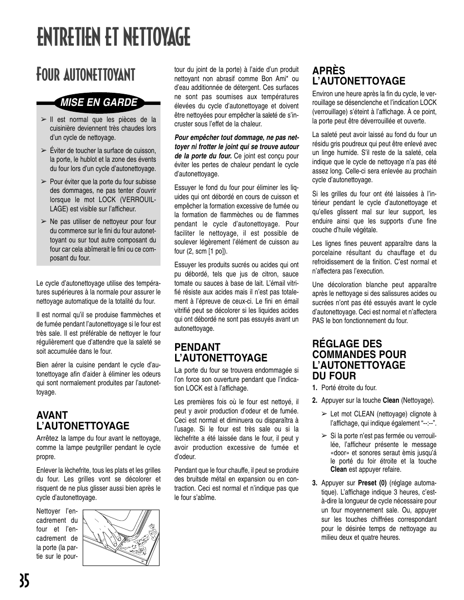 Entretien et nettoyage, Four autonettoyant | Maytag T2 User Manual | Page 36 / 64