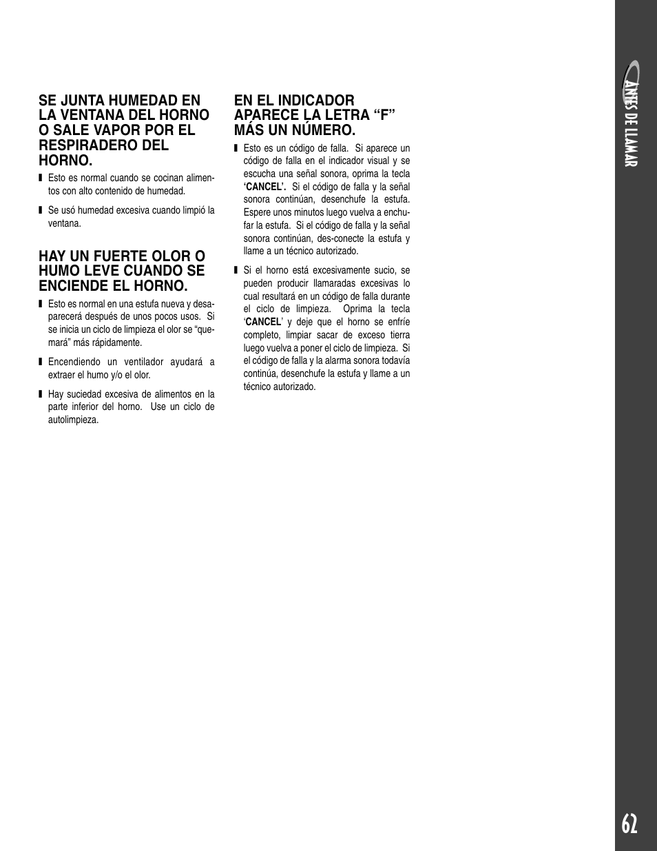 An te s de l lama r | Maytag T2 User Manual | Page 63 / 64