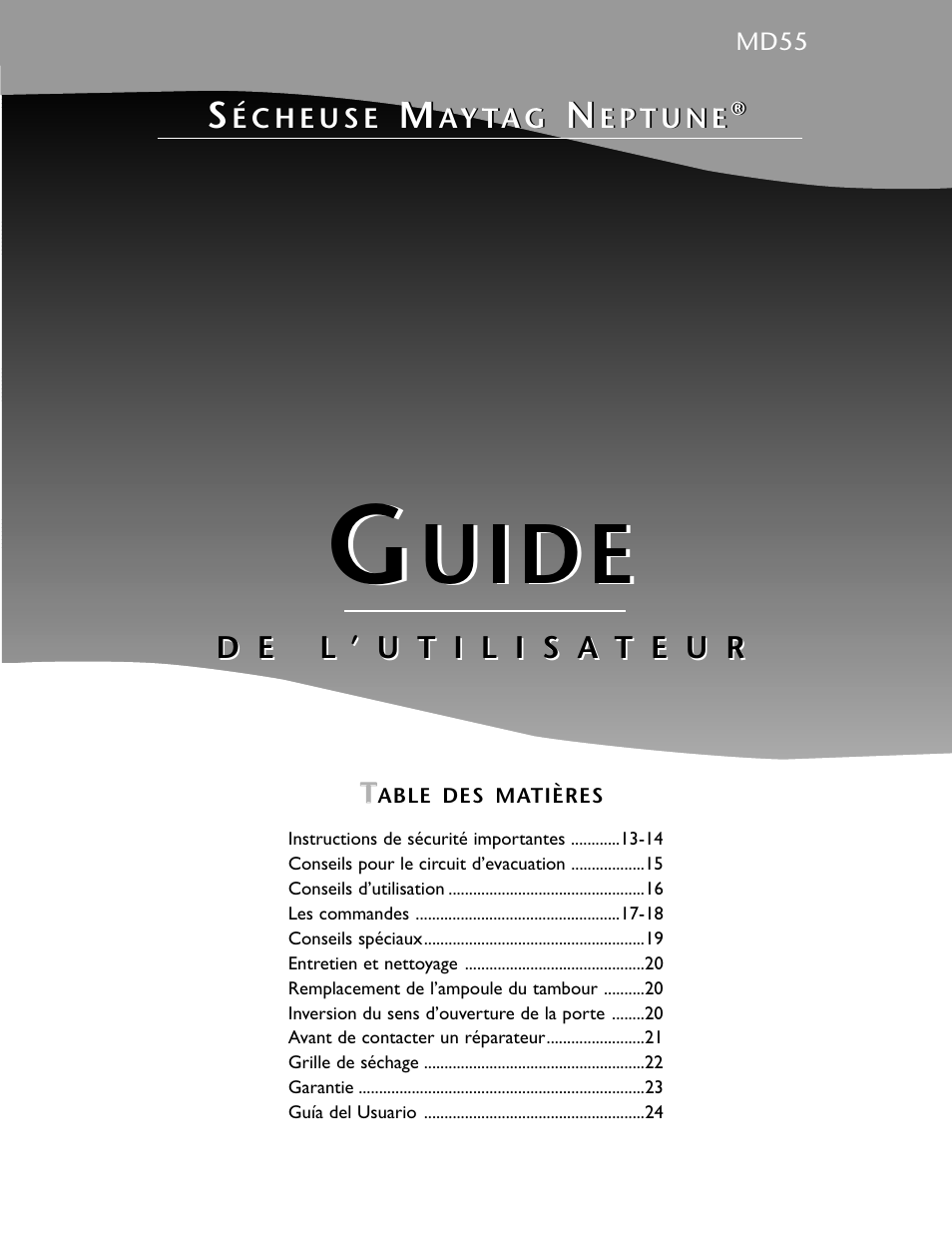 Uide | Maytag MD 55 User Manual | Page 13 / 36