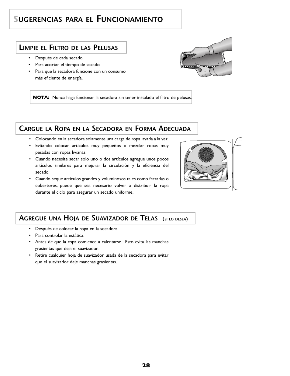 Ugerencias para el, Uncionamiento | Maytag MD 55 User Manual | Page 29 / 36