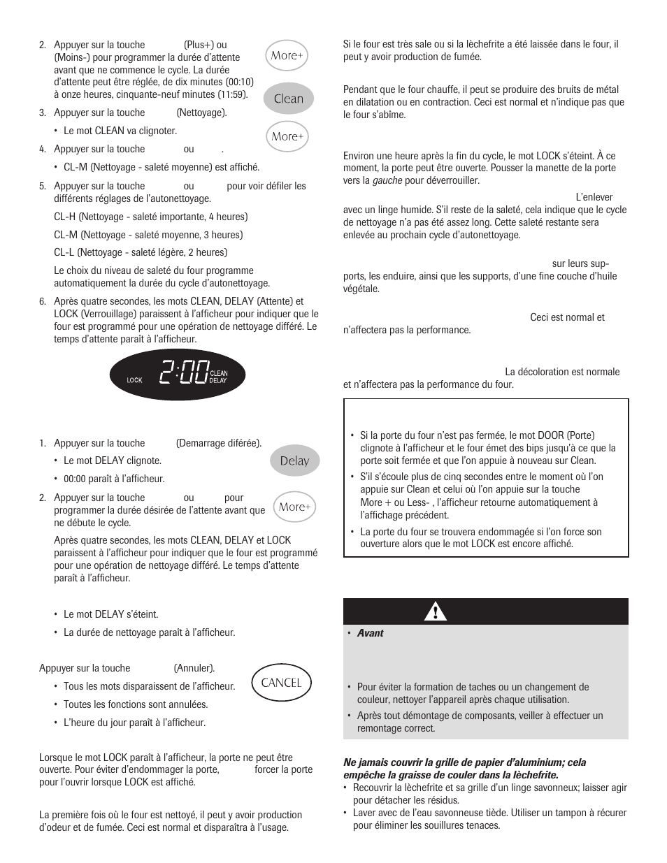 Méthodes de nettoyage, Remarques, Pendant le cycle d’autonettoyage | Après le cycle d’autonettoyage, Attention | Maytag 8113P645-60 User Manual | Page 27 / 68