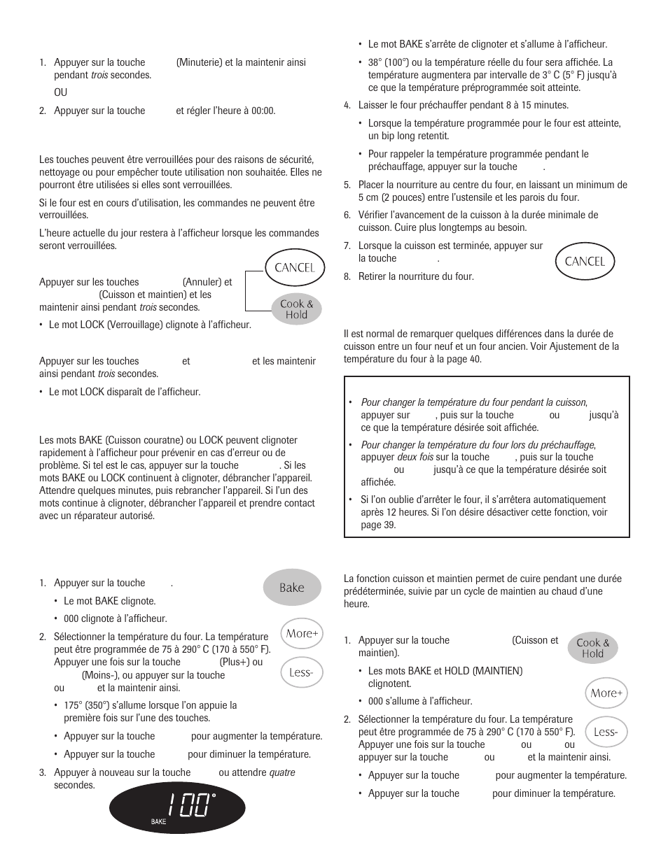 Verrouillage des commandes, Codes d’anomalie, Cuisson courante | Cuisson et maintien, Remarques | Maytag 8113P645-60 User Manual | Page 37 / 68