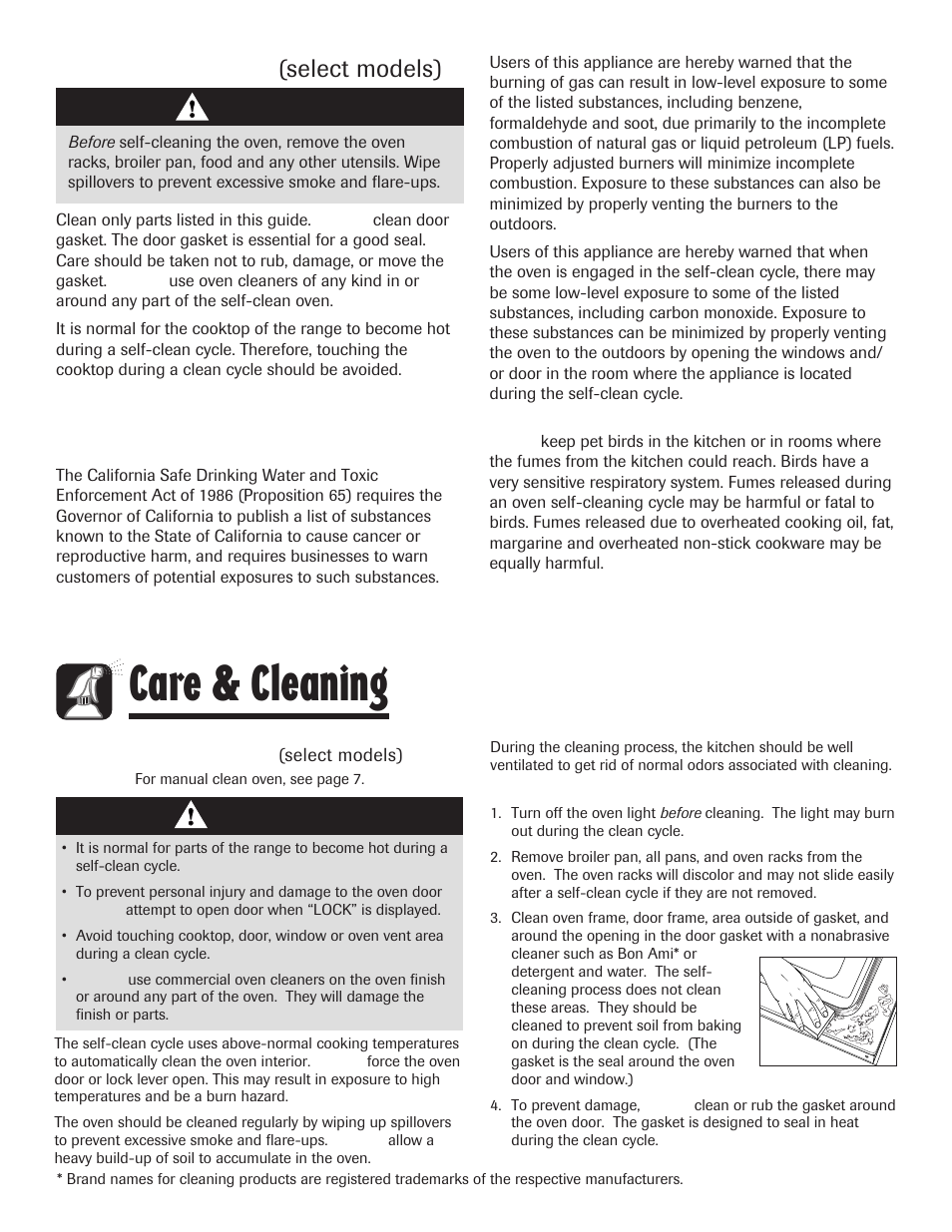 Care & cleaning, Self-clean oven, Save these instructions for future reference | Important safety notice and warning, Select models) | Maytag 8113P645-60 User Manual | Page 5 / 68