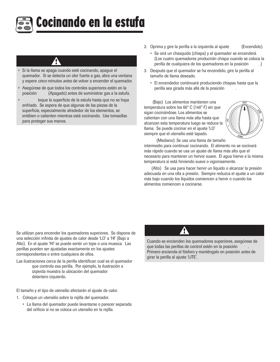 Cocinando en la estufa, Controles superiores | Maytag 8113P645-60 User Manual | Page 56 / 68