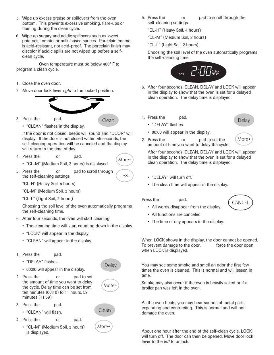 During the self-clean cycle, After self-cleaning | Maytag 8113P645-60 User Manual | Page 6 / 68