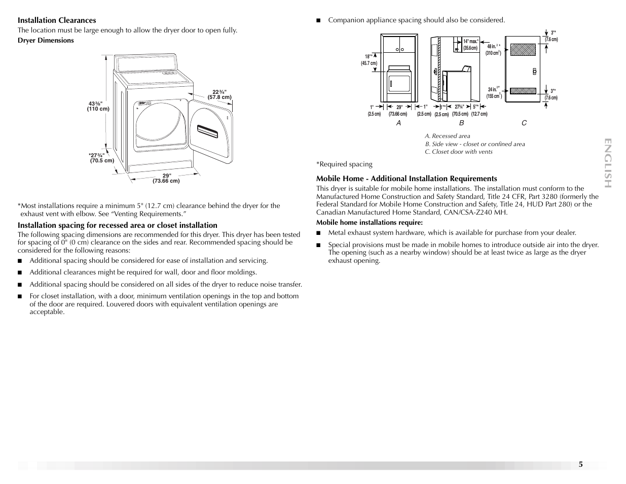 Maytag ELECTRIC DYER User Manual | Page 5 / 72