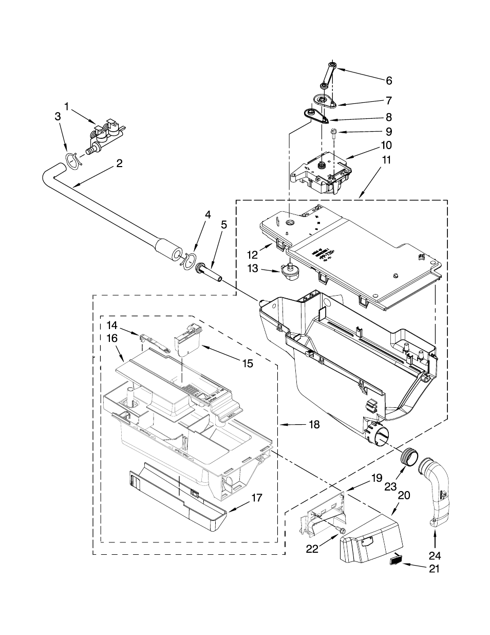 Dispenser, Dispenser parts | Maytag W10233434 User Manual | Page 5 / 10