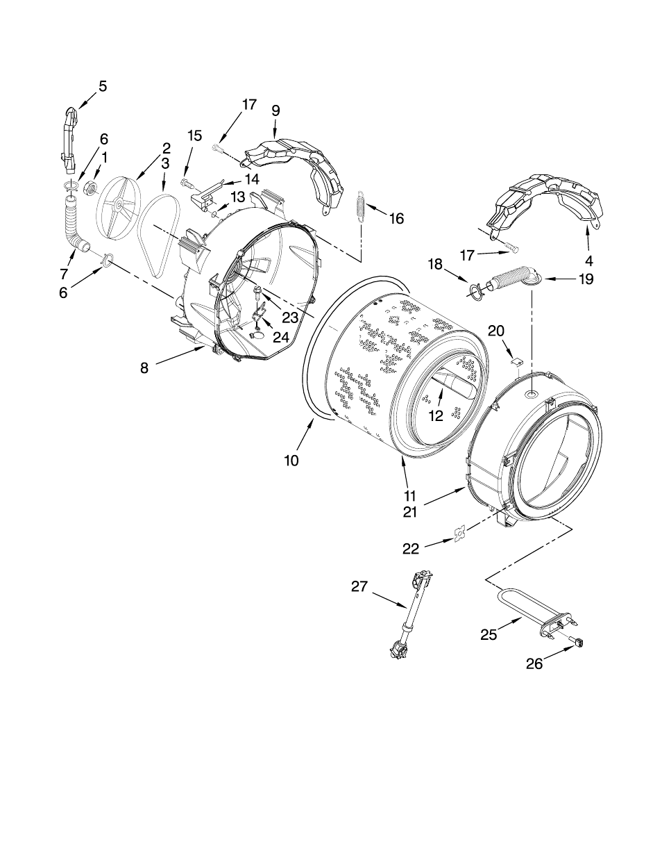 Tub and basket, Tub and basket parts | Maytag W10233434 User Manual | Page 7 / 10