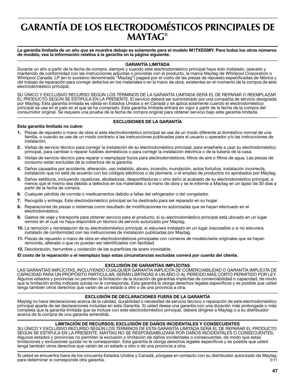 Maytag W10359302A User Manual | Page 47 / 74