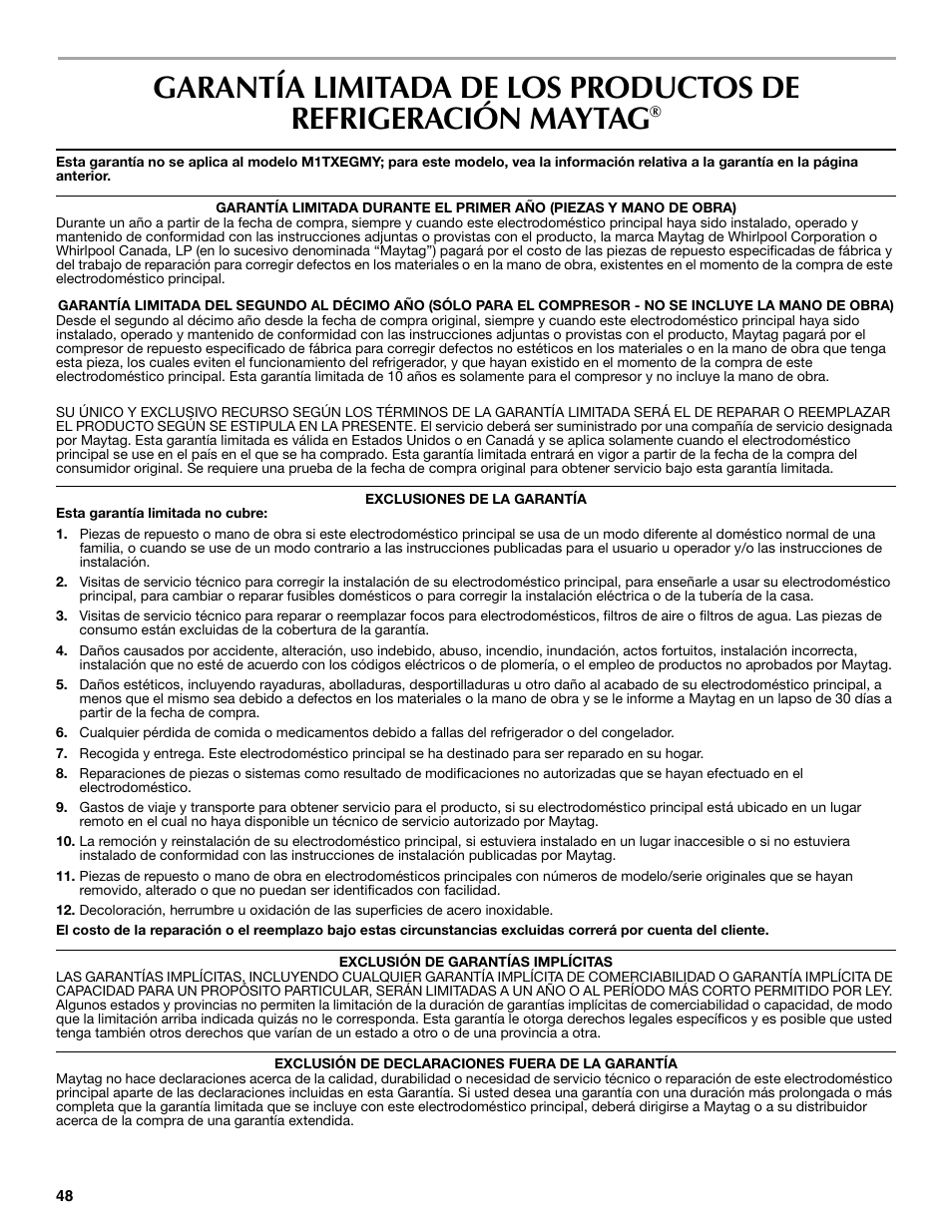 Maytag W10359302A User Manual | Page 48 / 74