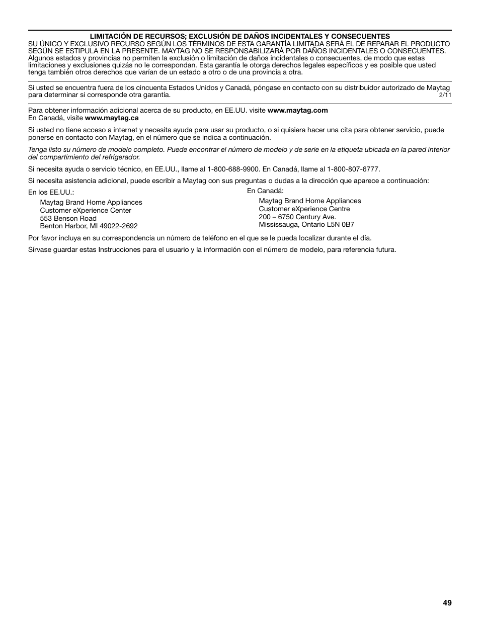 Maytag W10359302A User Manual | Page 49 / 74