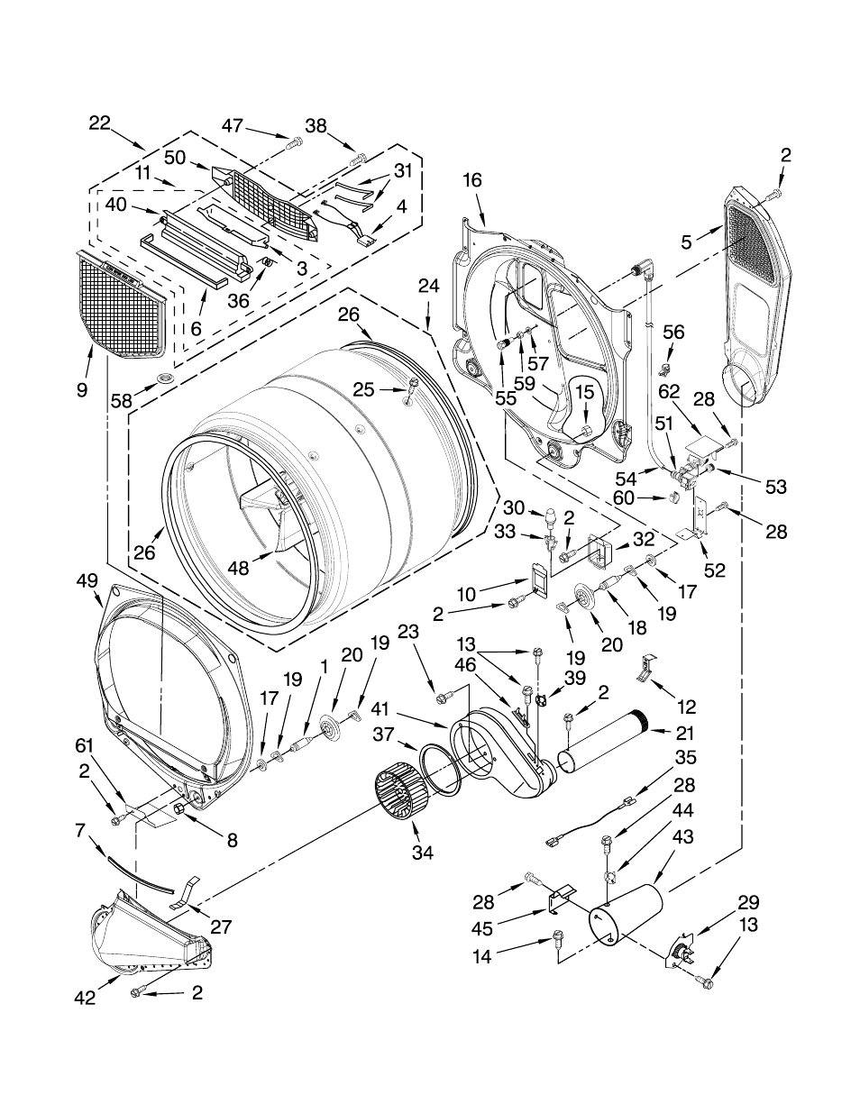 Bulkhead, Bulkhead parts | Maytag W10303330 User Manual | Page 5 / 10