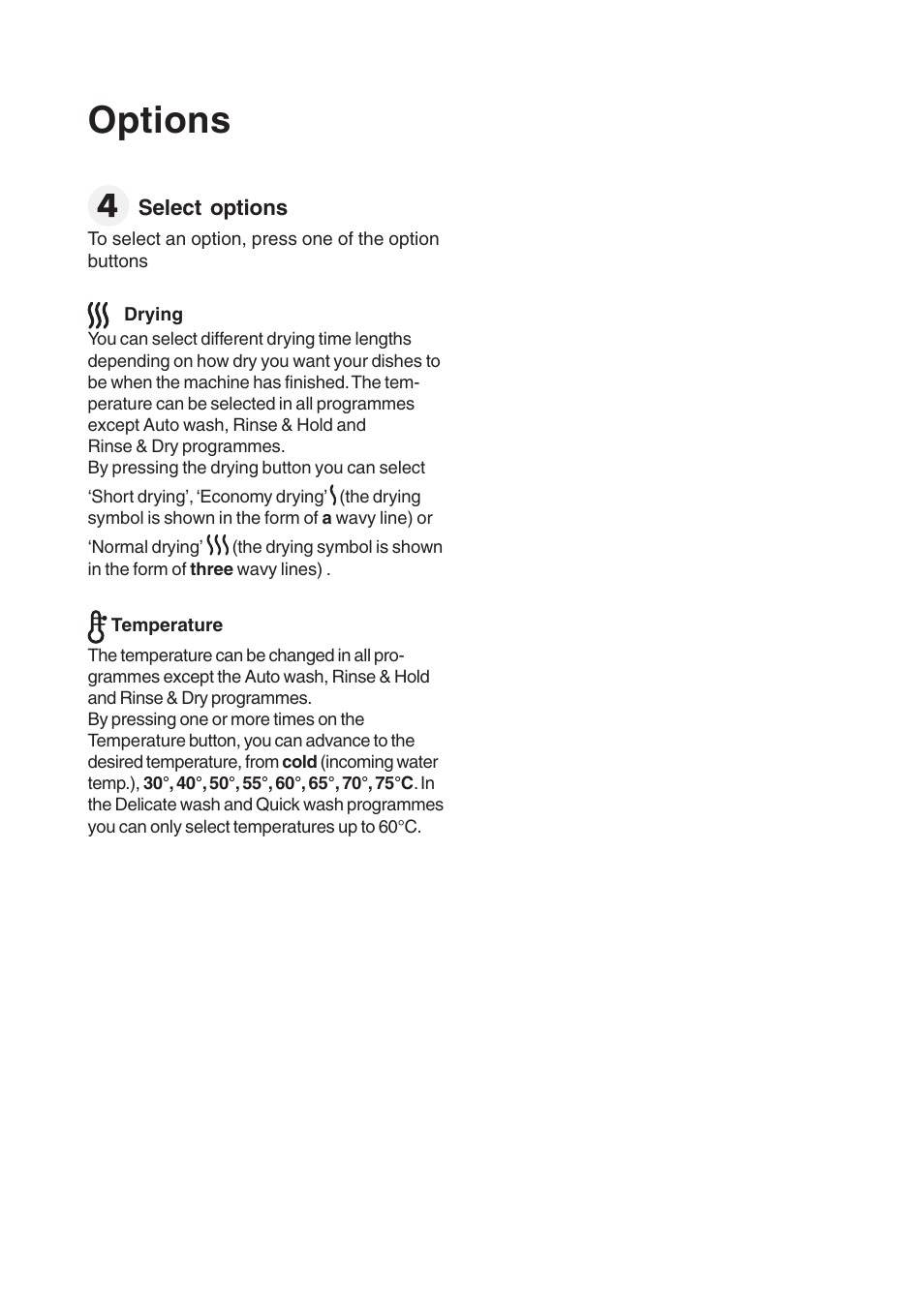 Options | Maytag 860S User Manual | Page 13 / 40