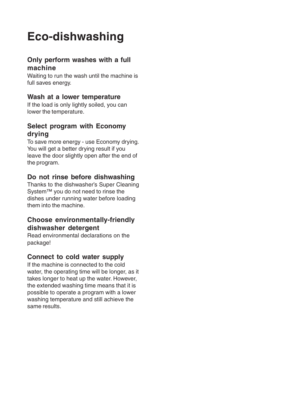 Eco-dishwashing | Maytag 860S User Manual | Page 14 / 40