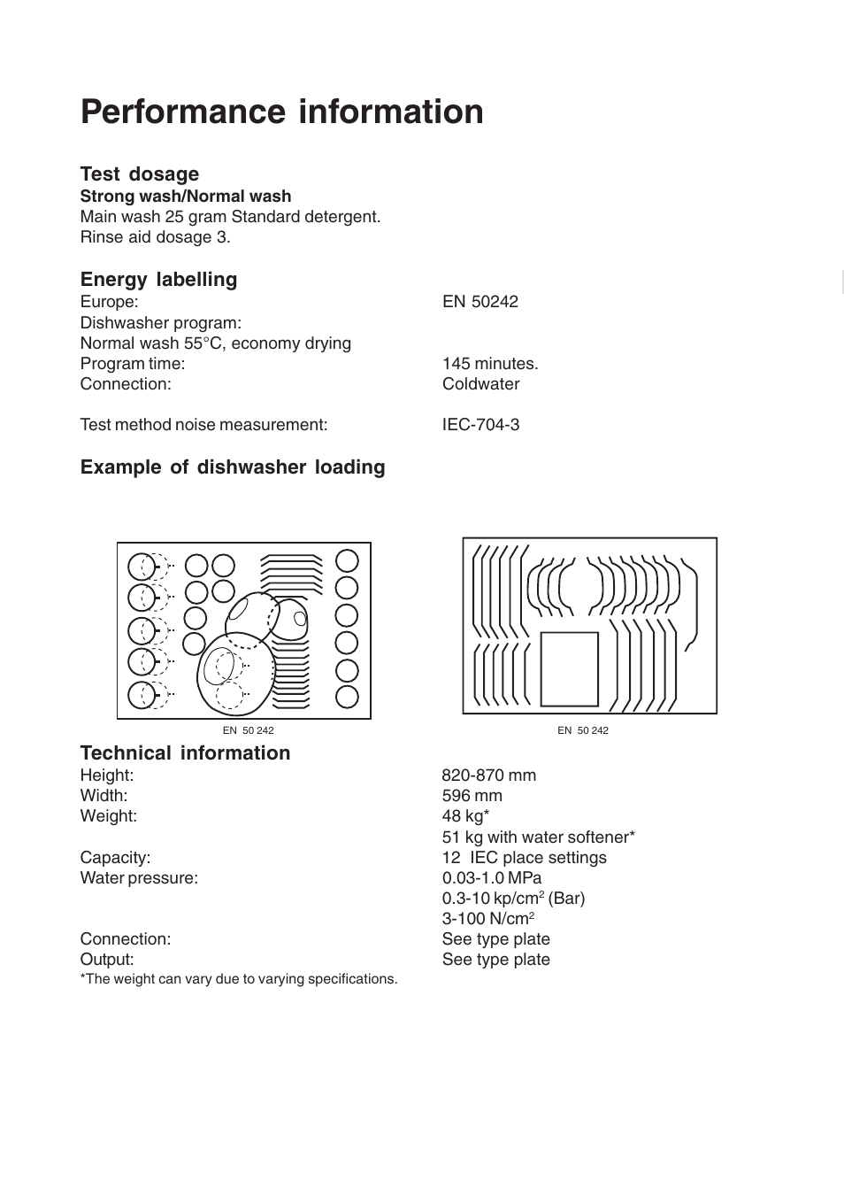 Performance information | Maytag 860S User Manual | Page 29 / 40
