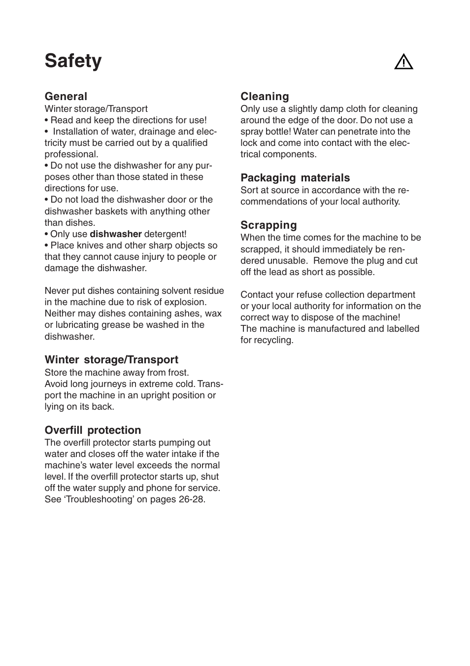 Safety | Maytag 860S User Manual | Page 6 / 40