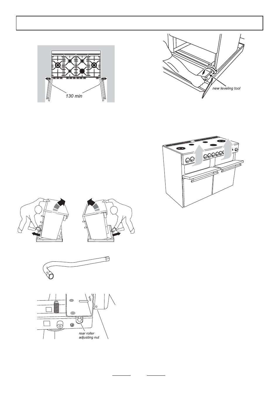 Unpacking the cooker, Moving the cooker, Levelling | Fitting a stability bracket | Maytag 110 User Manual | Page 26 / 36