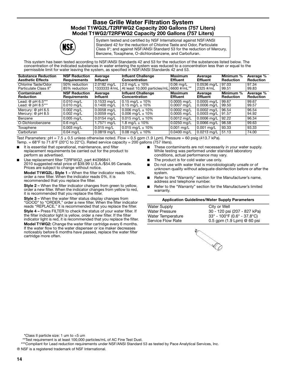 Base grille water filtration system | Maytag P1WG2L User Manual | Page 14 / 52