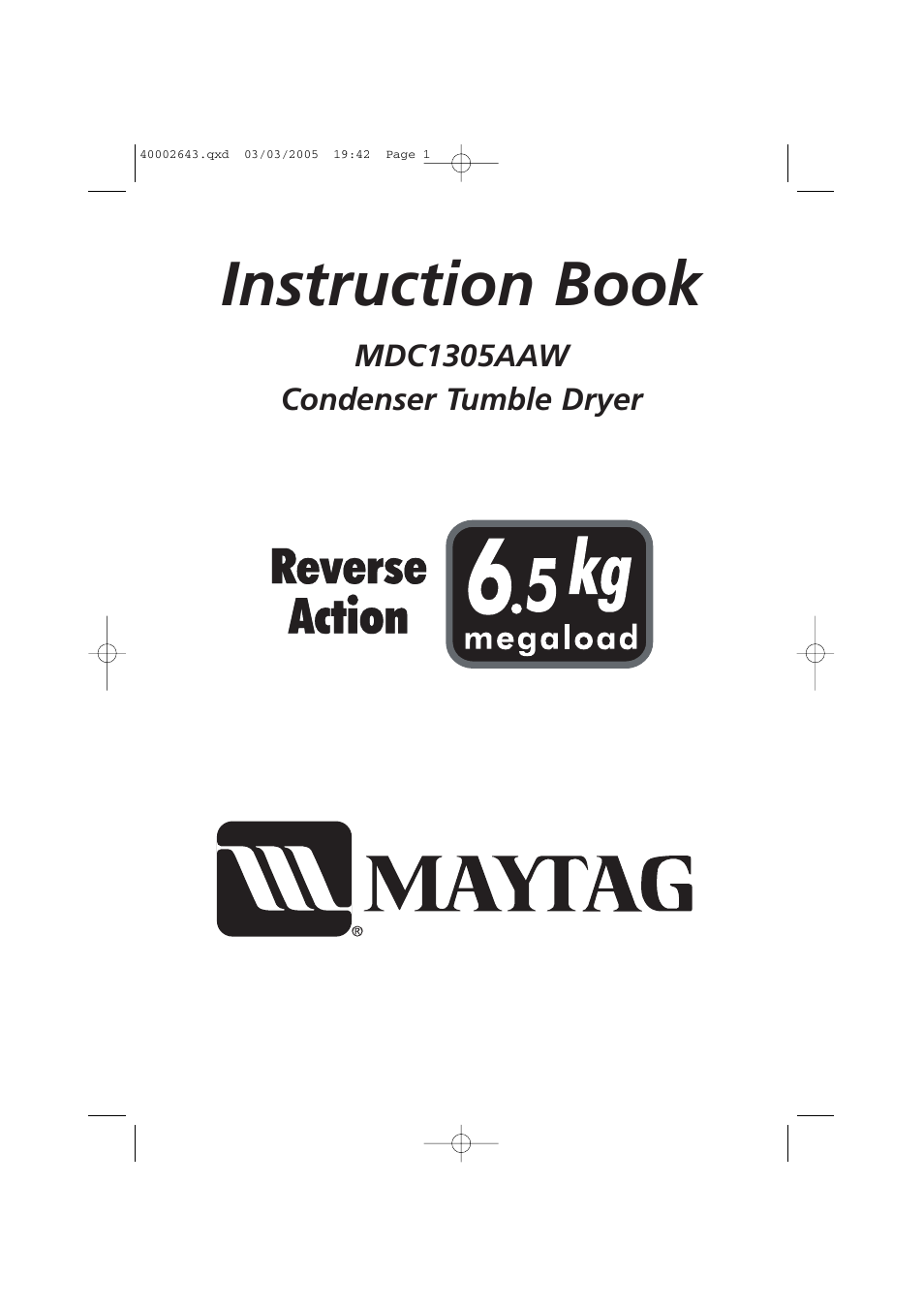 Maytag MDC1305AAW User Manual | 20 pages