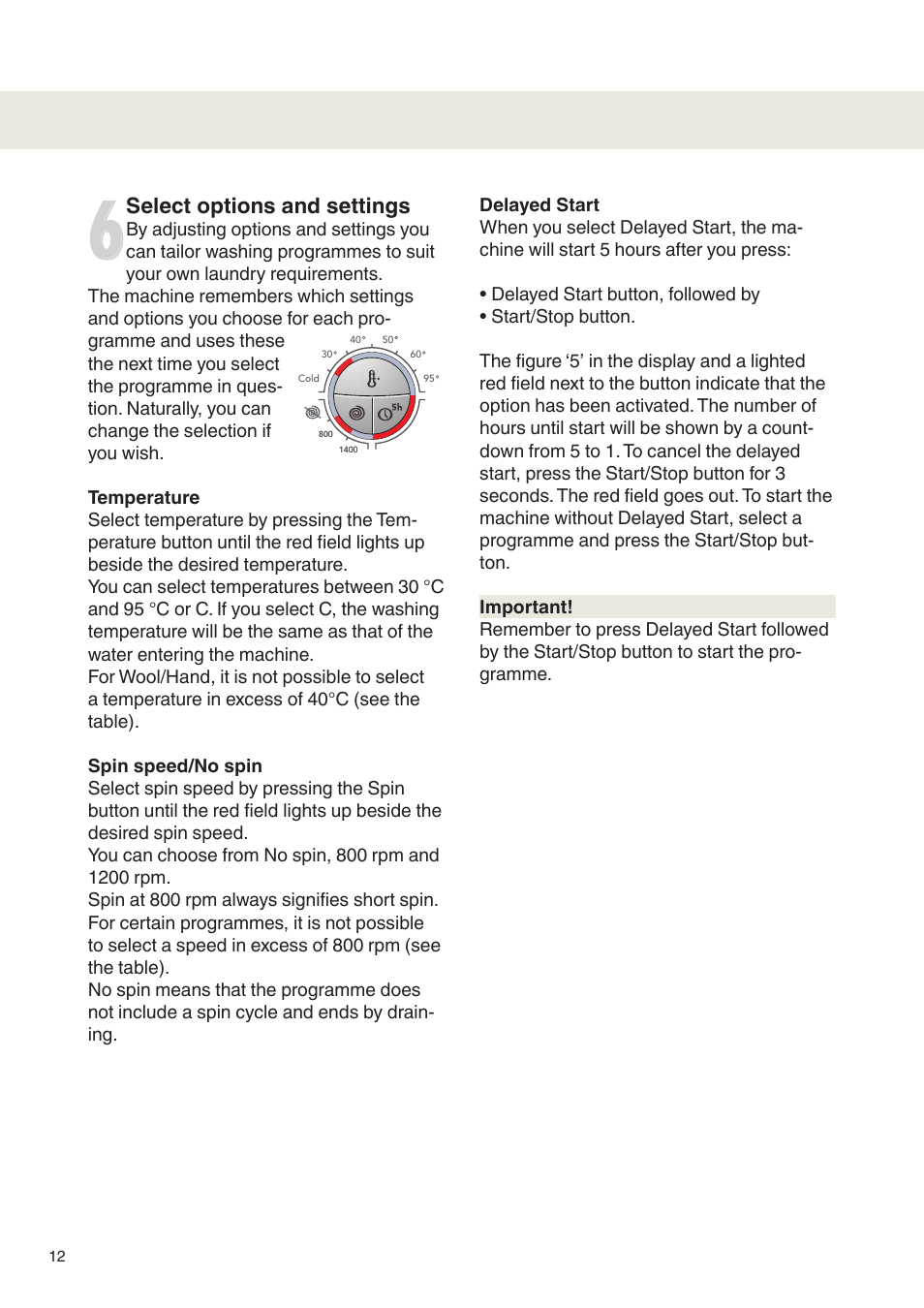 Select options and settings | Maytag MAF9501 User Manual | Page 12 / 24