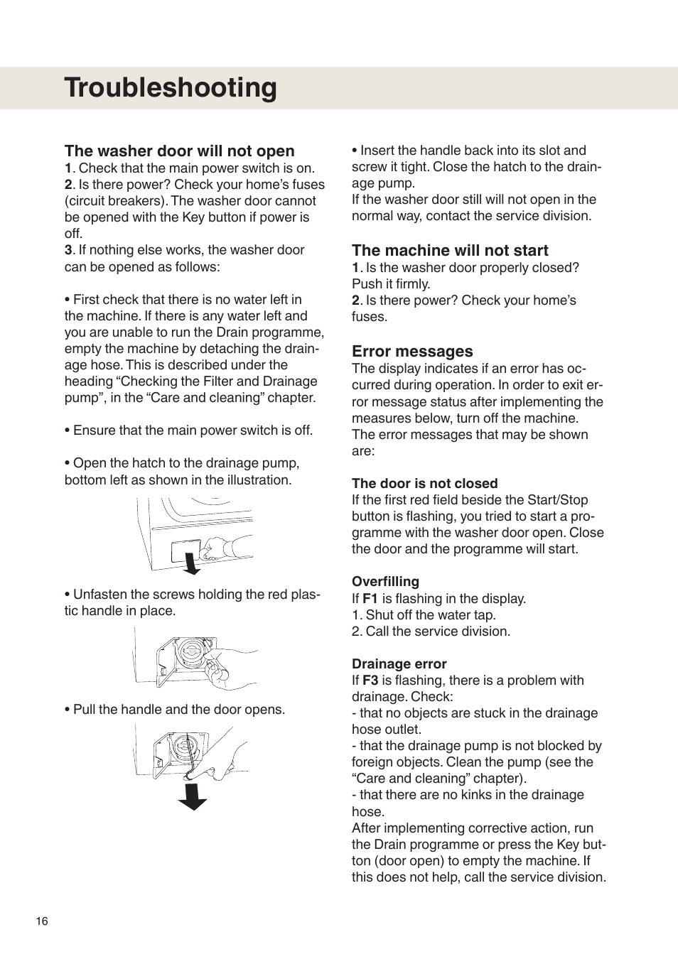 Troubleshooting | Maytag MAF9501 User Manual | Page 16 / 24