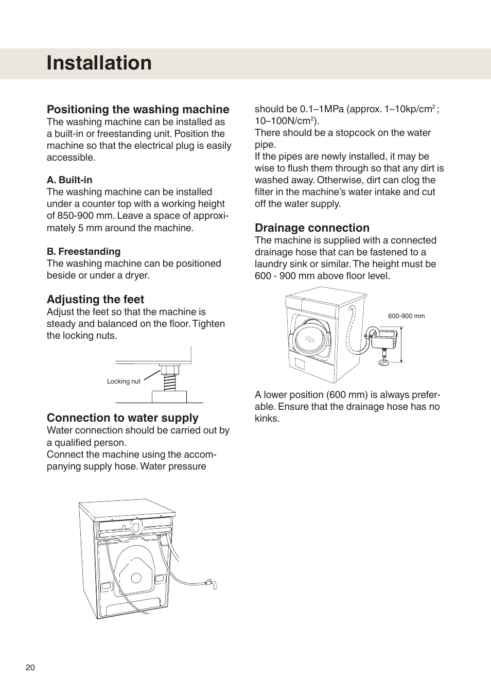 Installation | Maytag MAF9501 User Manual | Page 20 / 24