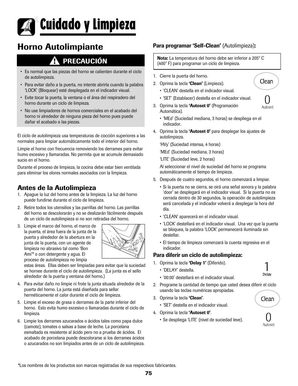 Cuidado y limpieza, Horno autolimpiante, Antes de la autolimpieza | Precaución | Maytag MGS5875BDW User Manual | Page 76 / 84