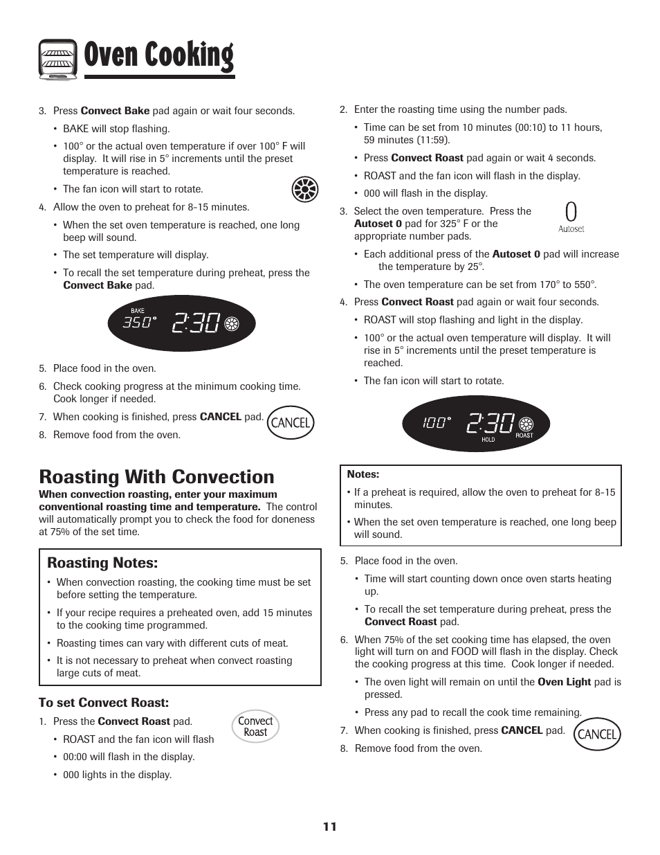 Oven cooking, Roasting with convection | Maytag MER5875RAF User Manual | Page 12 / 84