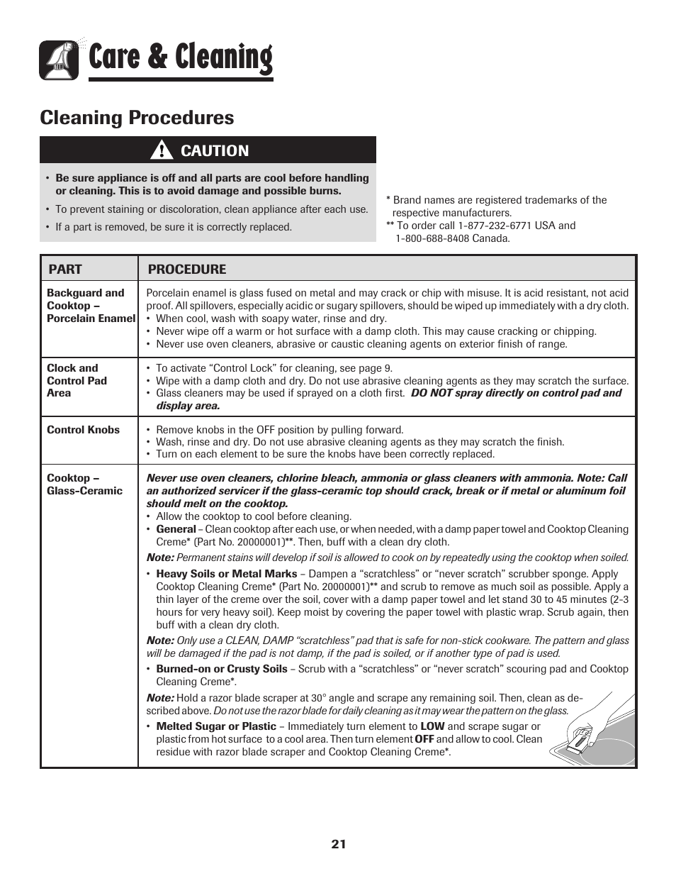 Care & cleaning, Cleaning procedures, Caution | Maytag MER5875RAF User Manual | Page 22 / 84