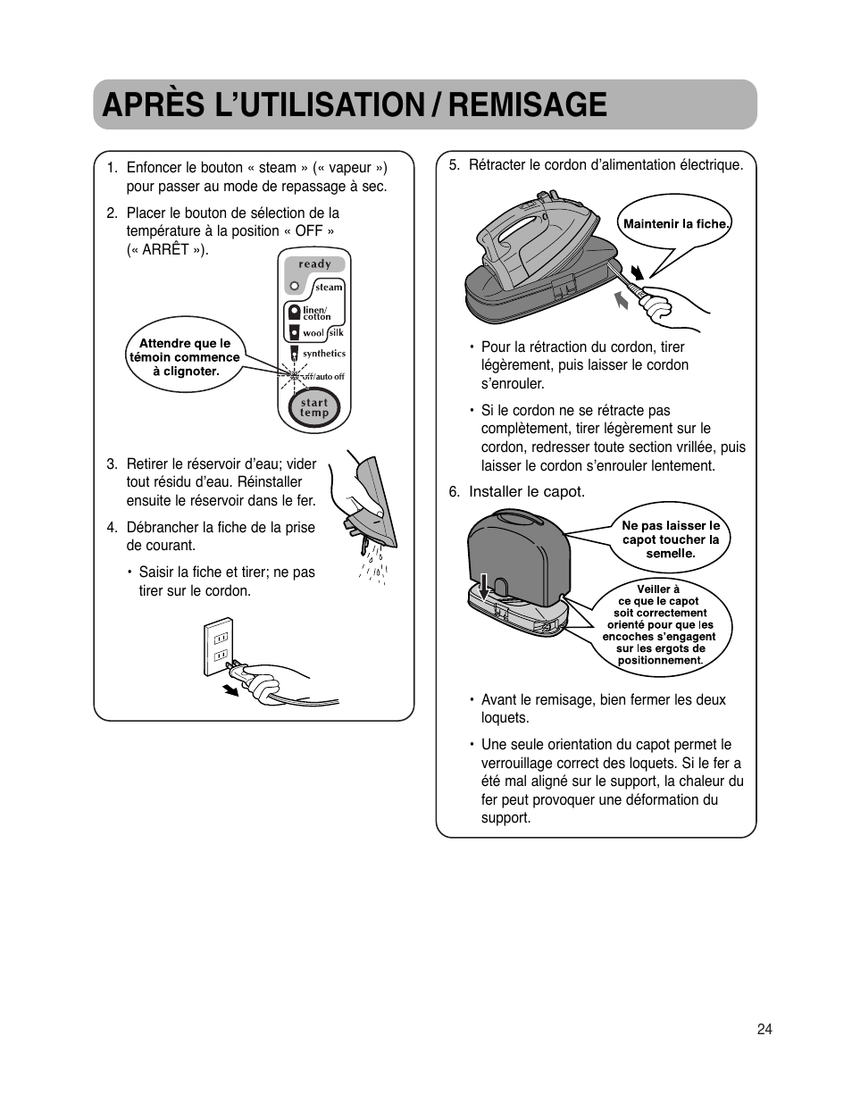 Après l’utilisation / remisage | Maytag MLI7500AAW User Manual | Page 25 / 44