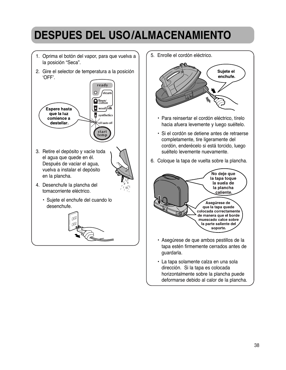 Despues del uso /almacenamiento | Maytag MLI7500AAW User Manual | Page 39 / 44