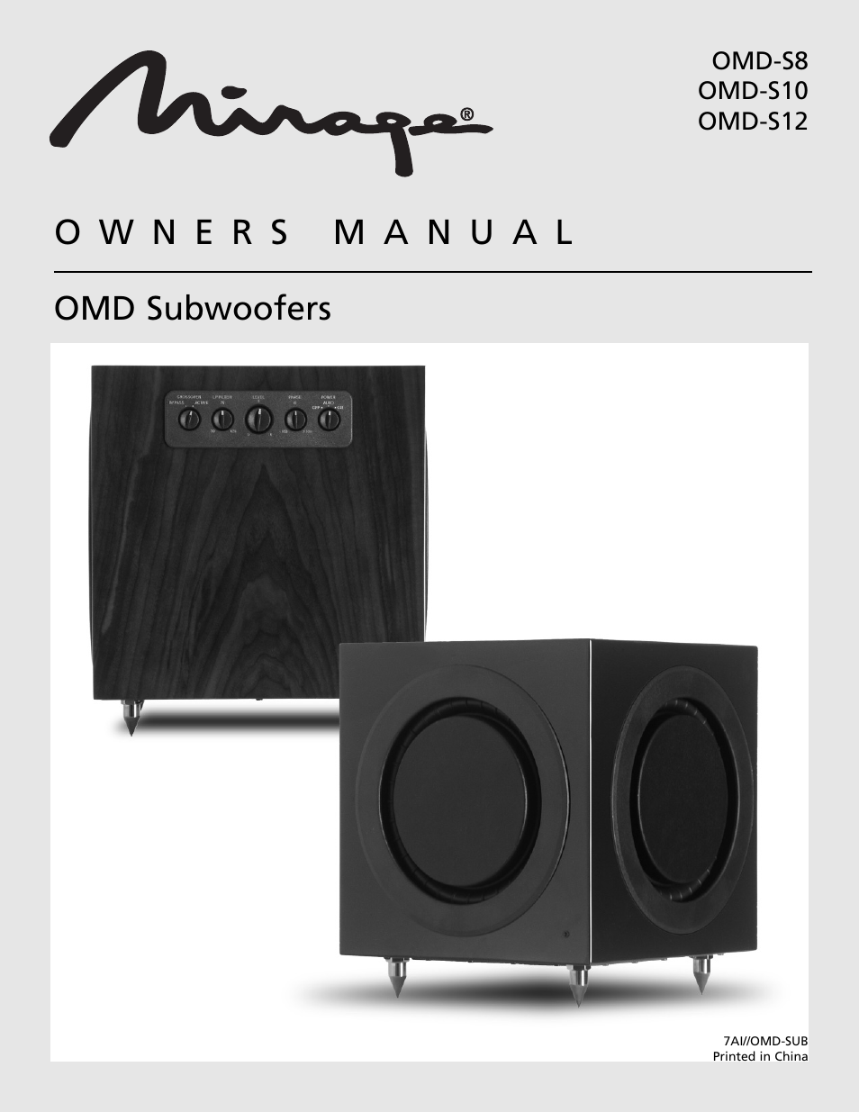 Mirage Loudspeakers OMD-S8 User Manual | 4 pages