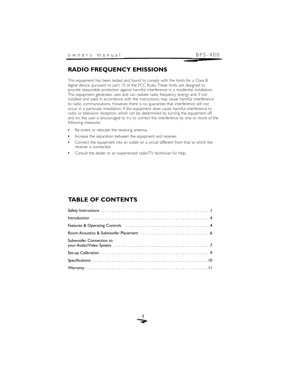 Mirage Loudspeakers BPS-400 User Manual | Page 4 / 12