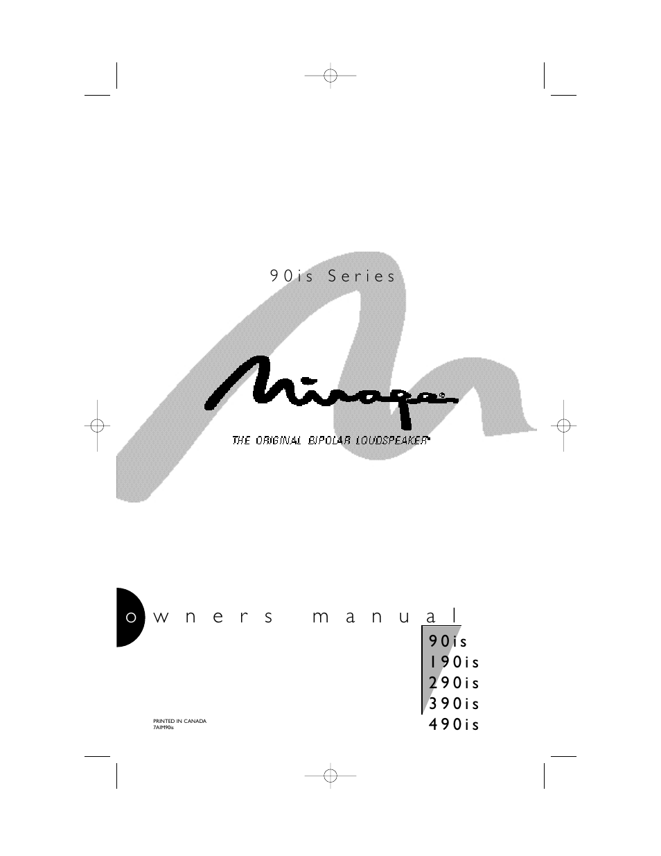 Mirage Loudspeakers 90 is User Manual | 12 pages