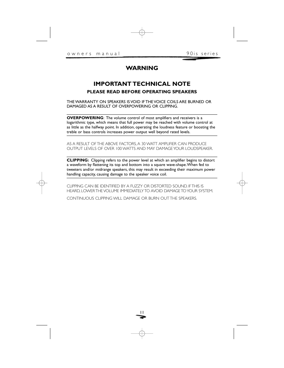 Mirage Loudspeakers 90 is User Manual | Page 12 / 12