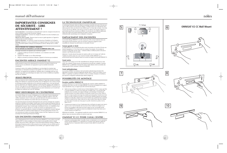 Manuel de l'utilisateur | Mirage Loudspeakers V2 User Manual | Page 4 / 12