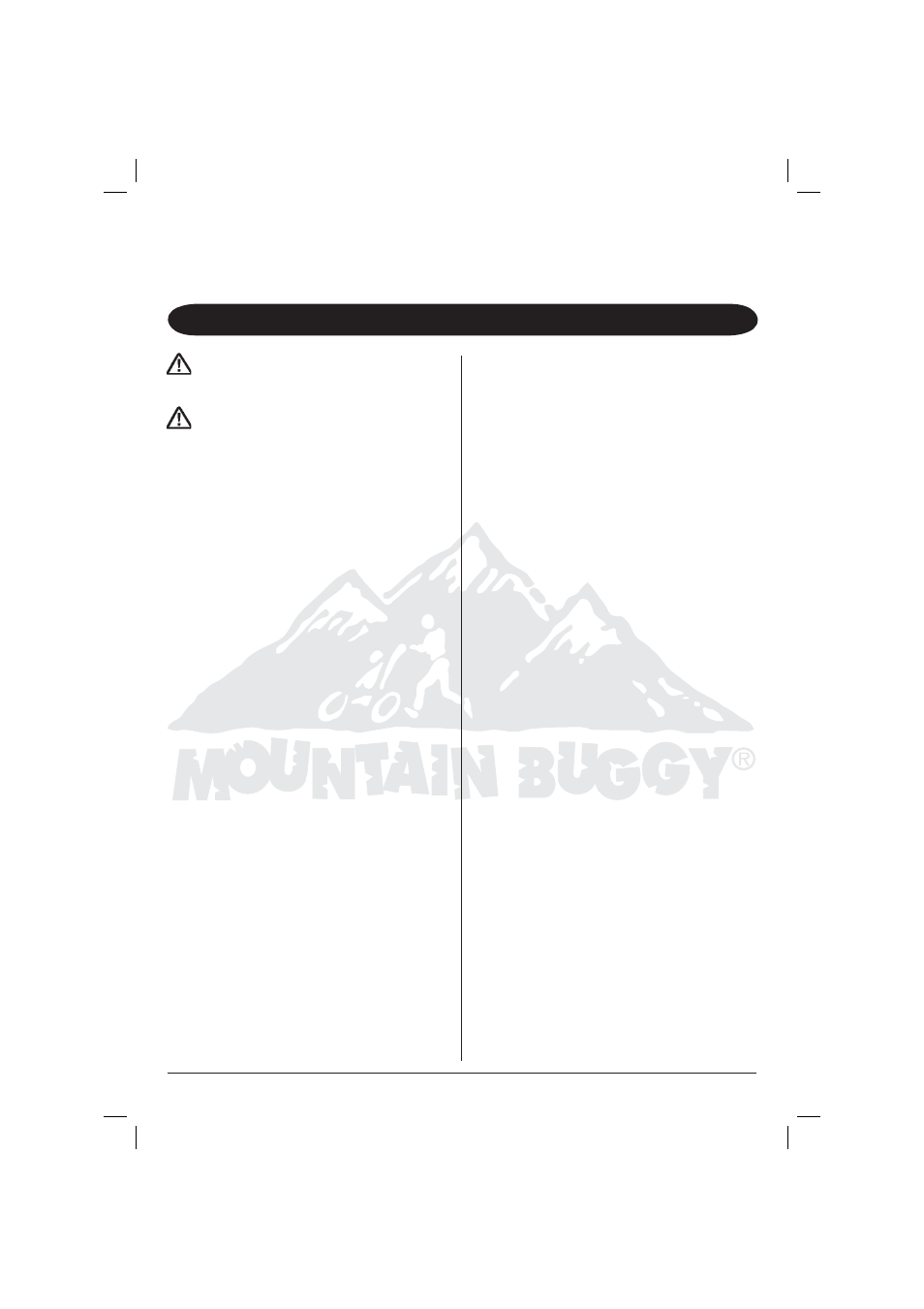 Warning, Safety instructions | Mountain Buggy Terrain Double-T2204 User Manual | Page 2 / 11