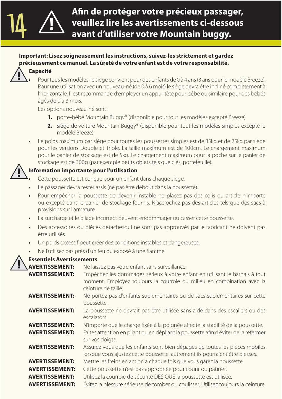 Mountain Buggy Buggy Range Outside Cove User Manual | Page 16 / 89