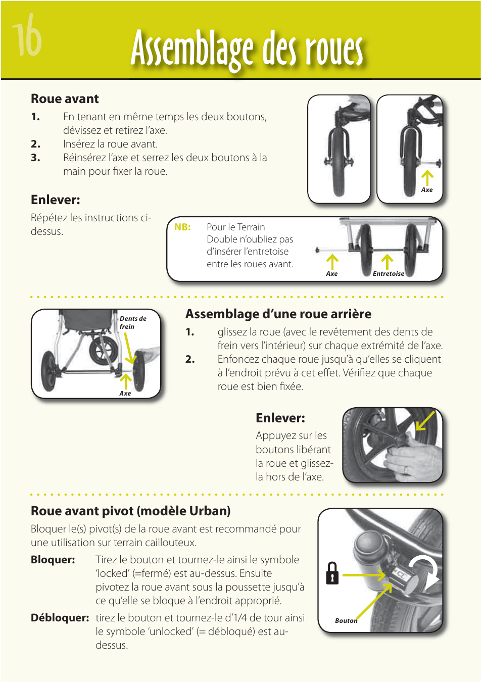 Assemblage des roues | Mountain Buggy Buggy Range Outside Cove User Manual | Page 18 / 89