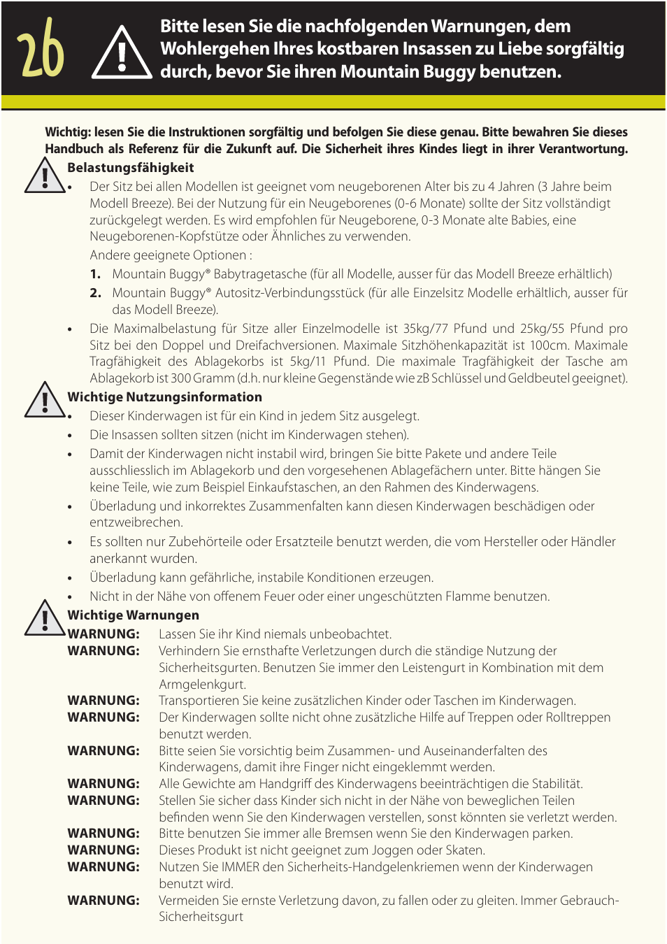 Mountain Buggy Buggy Range Outside Cove User Manual | Page 28 / 89