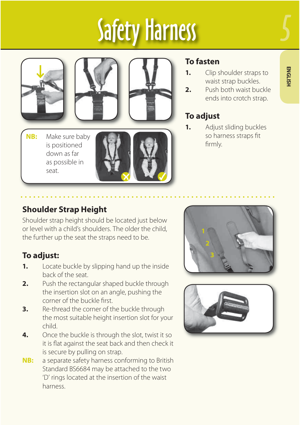 Safety harness | Mountain Buggy Buggy Range Outside Cove User Manual | Page 7 / 89