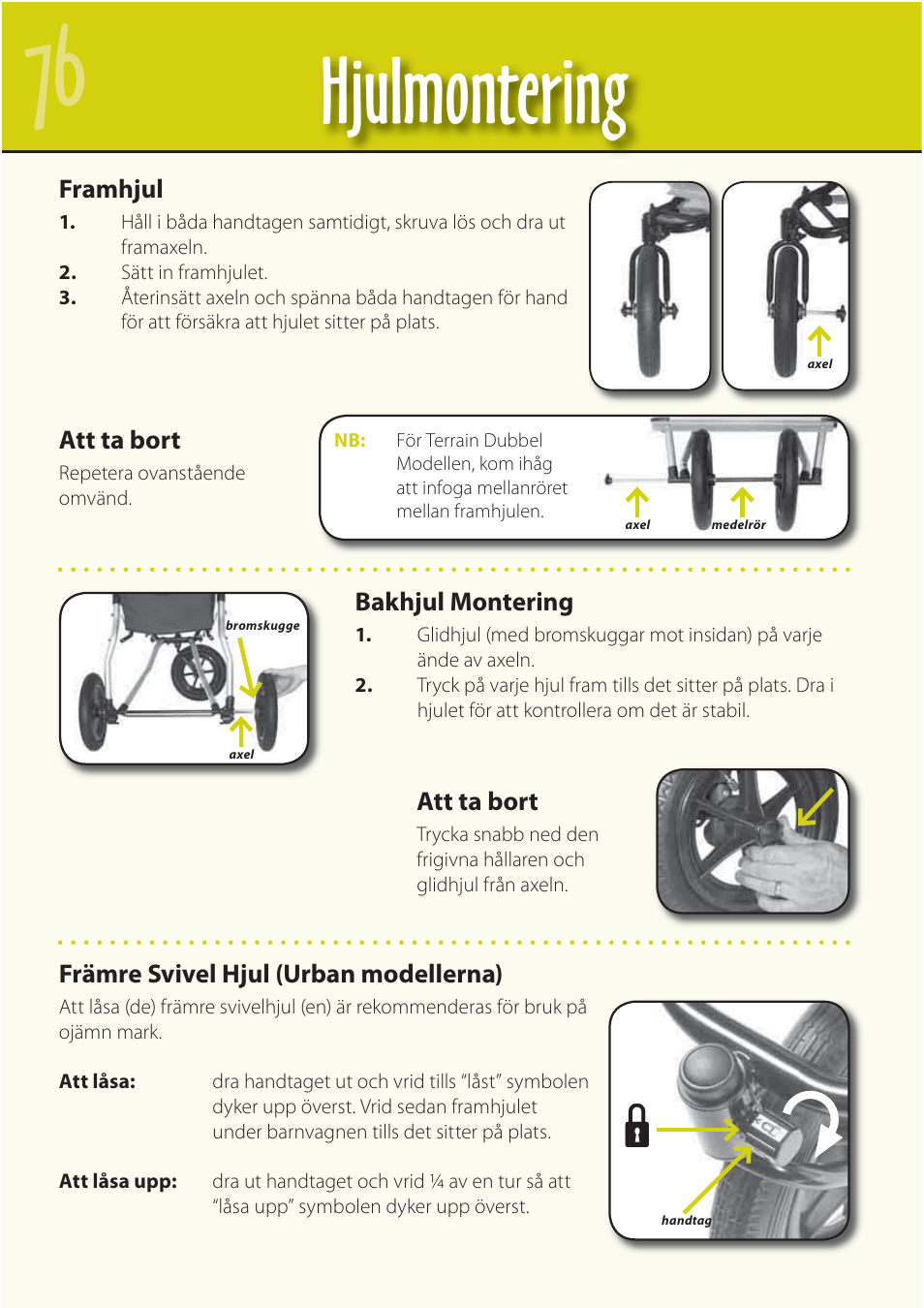 Hjulmontering | Mountain Buggy Buggy Range Outside Cove User Manual | Page 78 / 89
