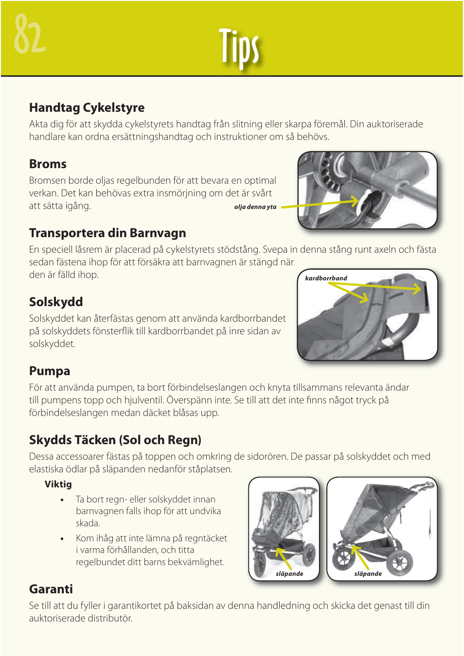 Tips | Mountain Buggy Buggy Range Outside Cove User Manual | Page 84 / 89