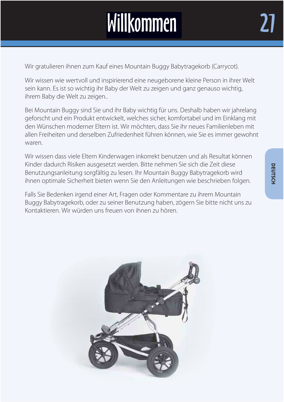 Willkommen | Mountain Buggy Carrycot User Manual | Page 23 / 75