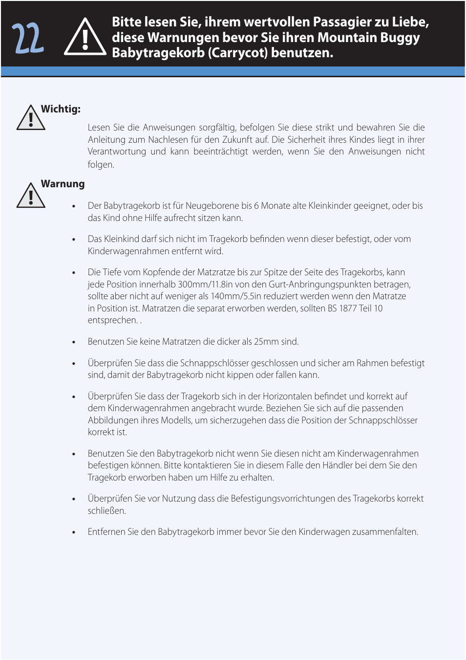 Mountain Buggy Carrycot User Manual | Page 24 / 75
