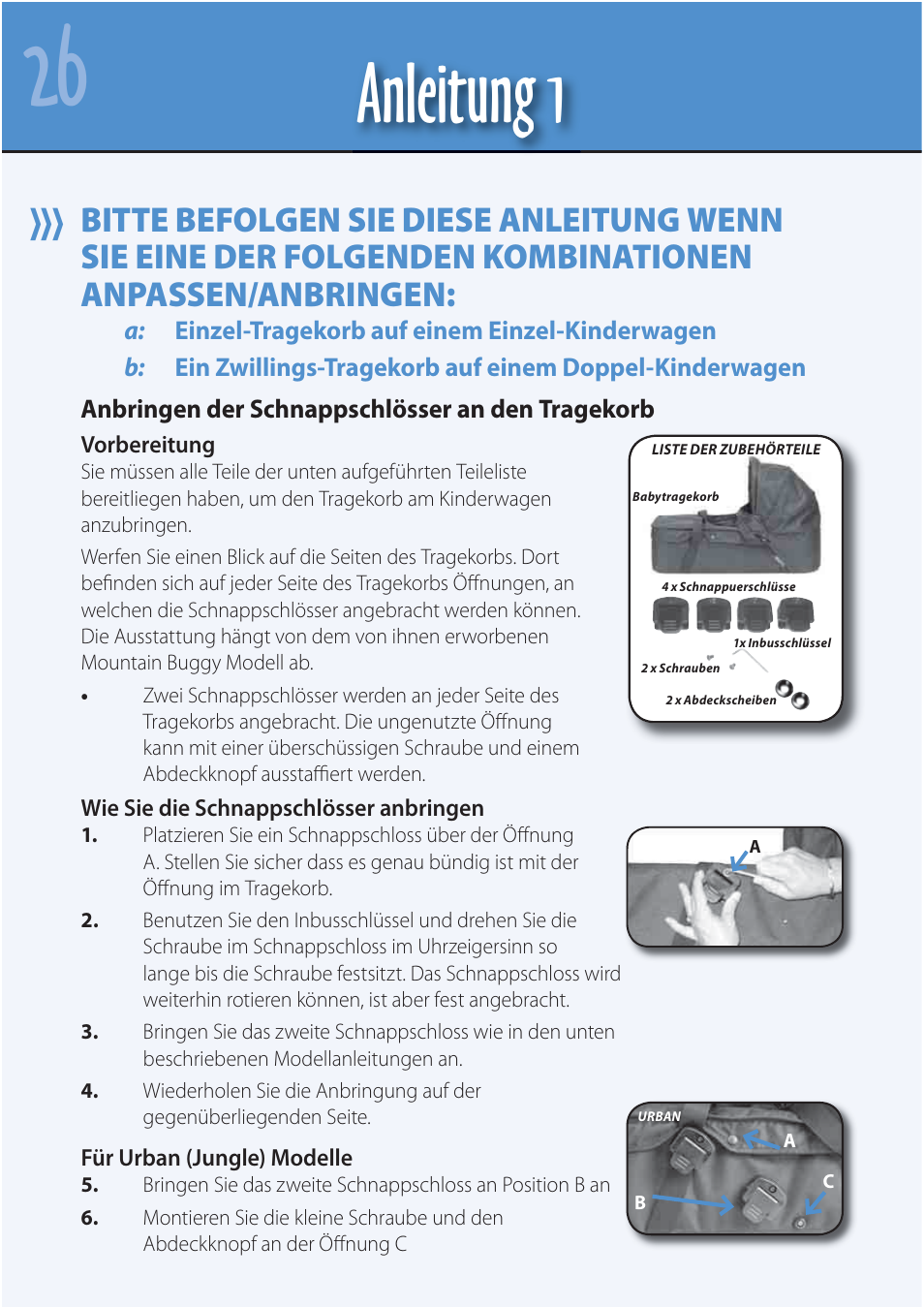 Anleitung 1 | Mountain Buggy Carrycot User Manual | Page 28 / 75
