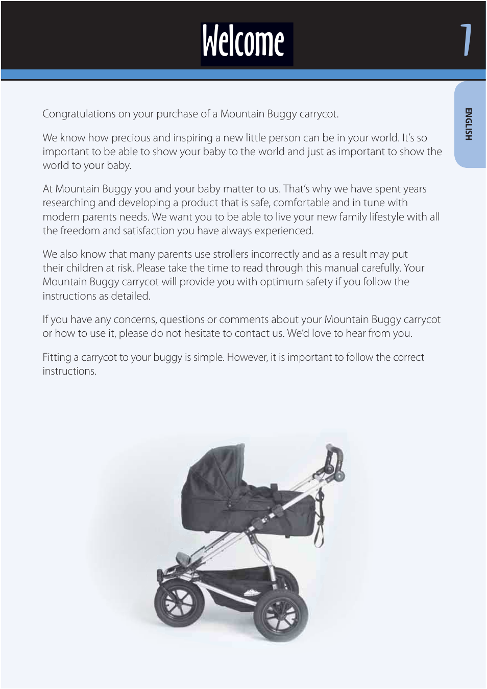 Welcome | Mountain Buggy Carrycot User Manual | Page 3 / 75