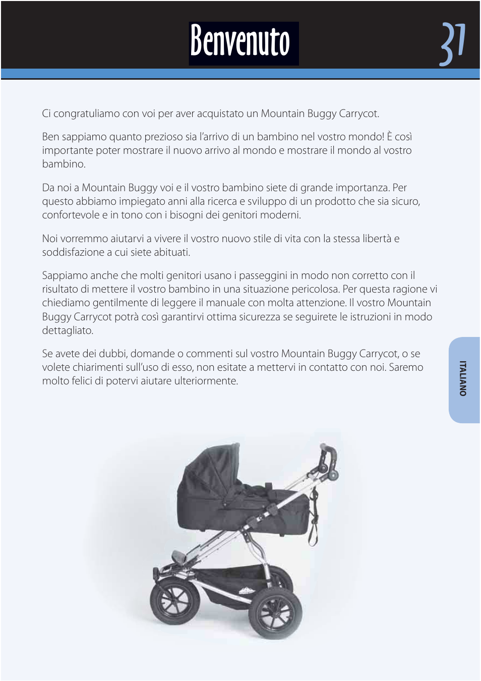 Benvenuto | Mountain Buggy Carrycot User Manual | Page 33 / 75