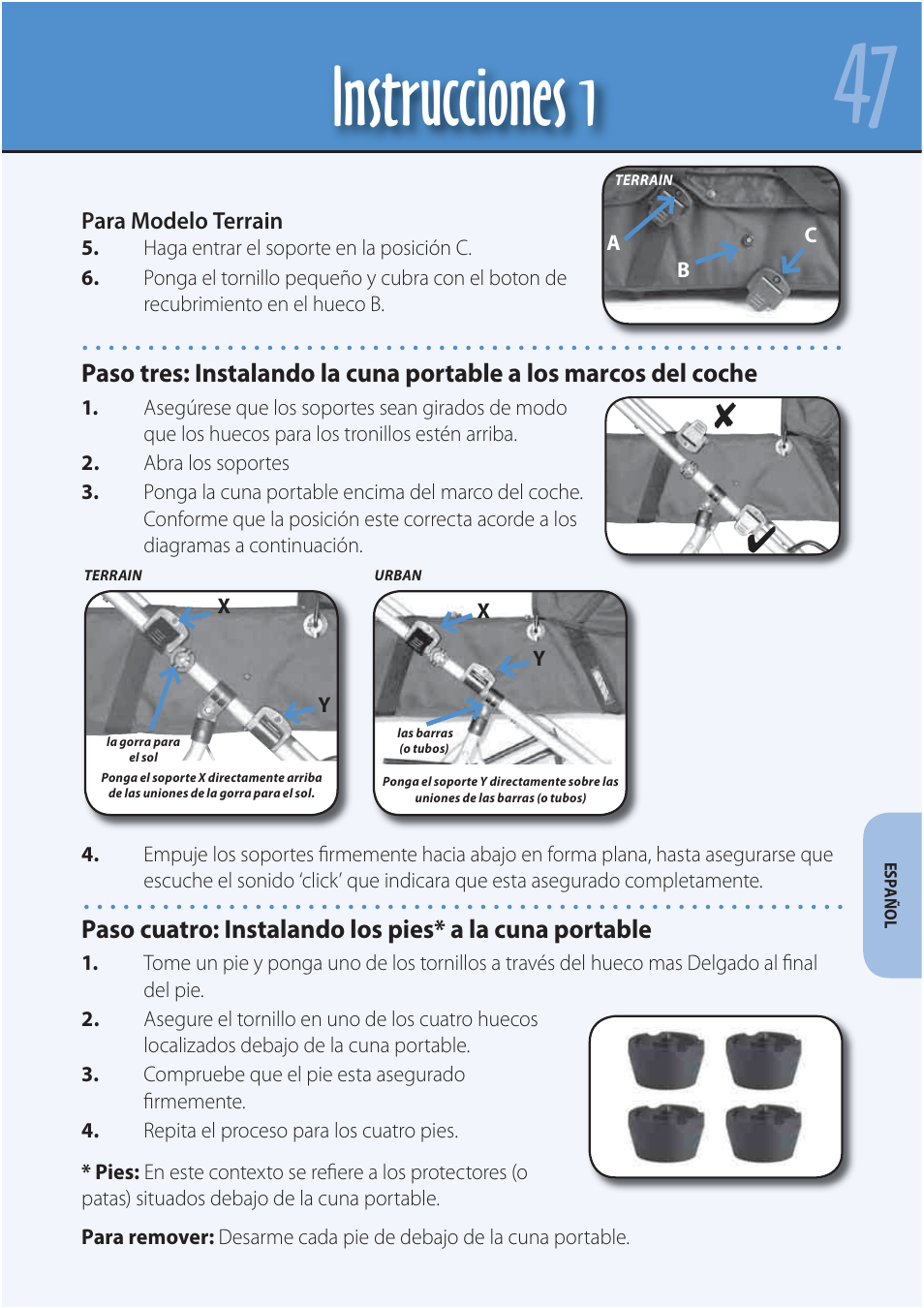 Instrucciones 1 | Mountain Buggy Carrycot User Manual | Page 49 / 75